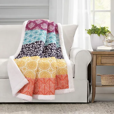 Bohemian Stripe Pattern Blanket for Colorful Boho Home Decor