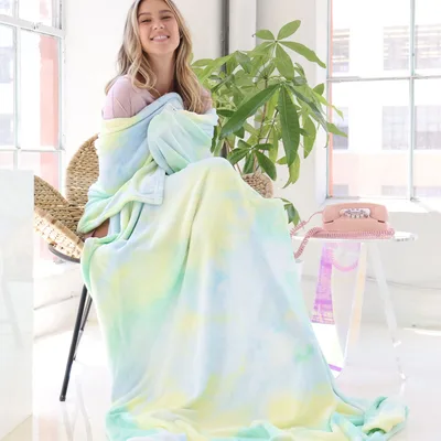 Pastel Tie Dye Design Blanket: Soft Rainbow Swirls for Cozy Vibes