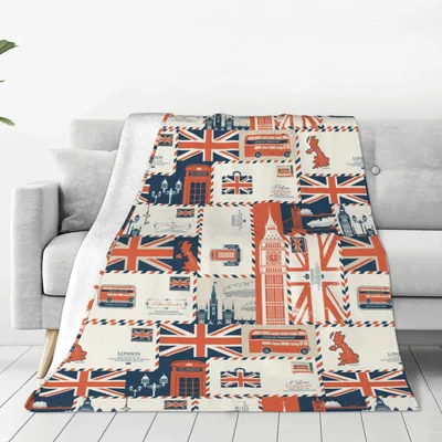 London Retro Union Jack Blanket: Iconic British Symbols Design