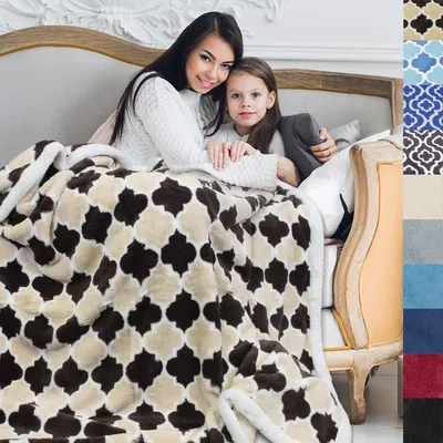 Moroccan Quatrefoil Pattern Blanket for Boho Home Decor