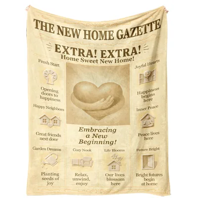 New Home Gazette Newspaper Blanket Features Vintage