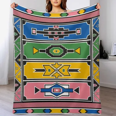 African Geometric Pattern Blanket: Bold Tribal Blocks for Retro Vibes
