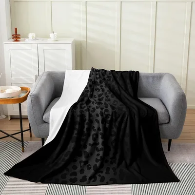 Black Leopard Cheetah Print Blanket for Bold Interior Style