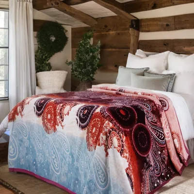 Bohemian Paisley Pattern Blanket for Retro Home Decor