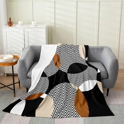 Circle Swirls Geometric Ripple Blanket Abstract Retro Design
