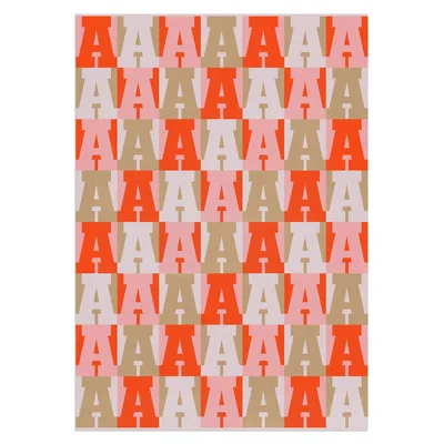 Repeated Letter a Pattern Blanket: Bold A Print in Orange and Pink