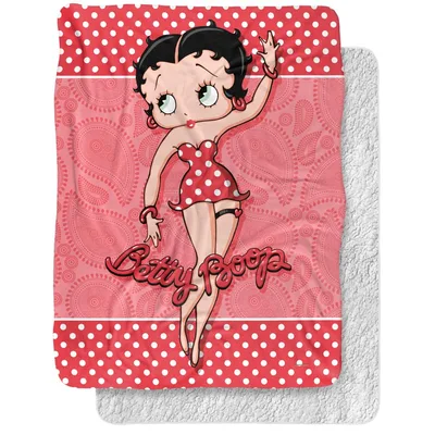 Pin-Up Girl on Polka Dots Blanket: Retro Art Style Throw