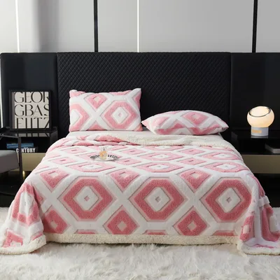 Pink Diamond Boho Pattern Blanket for Geometric Style Lovers