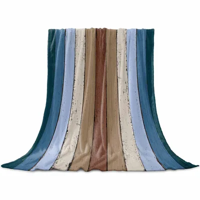 Vintage Wooden Plank Stripes Blanket