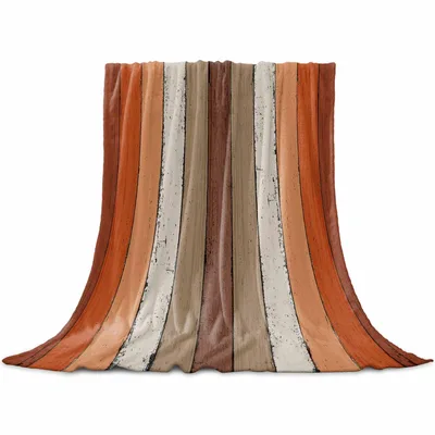 Burnt Orange Wooden Plank Blanket