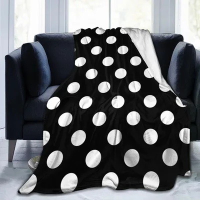 Black White Polka Dot Blanket: Retro Pattern for Cozy Living Spaces