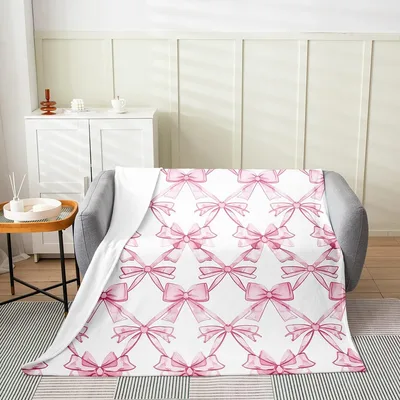 Pink Bow Pattern Blanket No. 13