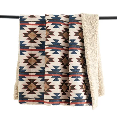 Tribal Geometric Aztec Pattern Blanket for Retro Boho Lovers