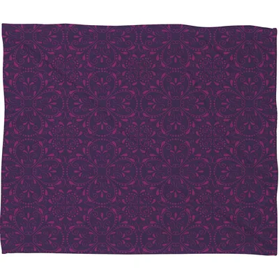 Purple Ornate Vine Pattern Blanket