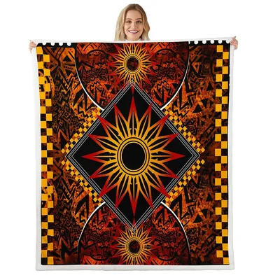Boho Sun Mandala Pattern Blanket
