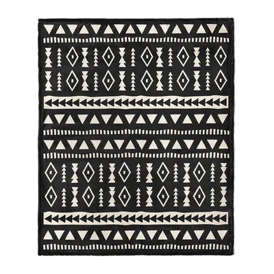 Mudcloth Geometric Tribal Pattern Blanket for Boho Interiors