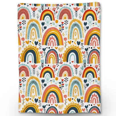 Cute Rainbow Arches Pattern Blanket for Boho Home Decor