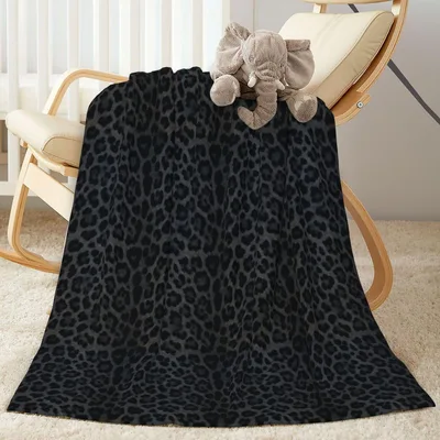 Black Leopard Print Pattern Blanket: Bold Animal Style for Your Space