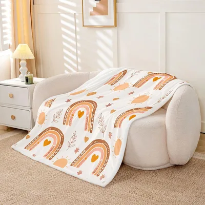 Boho Rainbows Pattern Blanket featuring whimsical arches