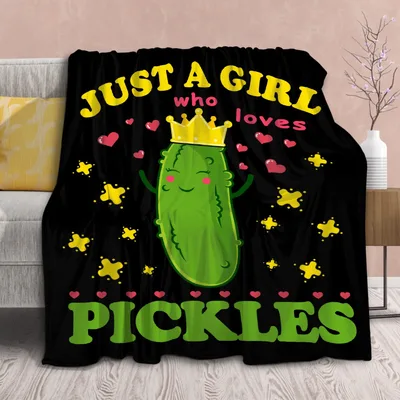 Pickle Fan Blanket: Just a Girl Who Loves Pickles Design
