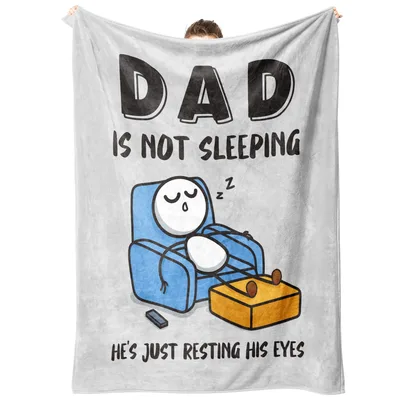 Dad Resting Eyes Blanket: Funny Napping Cartoon Design