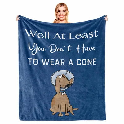 Get Well Soon Dog Blanket: Funny Cone Humor for Pet Lovers