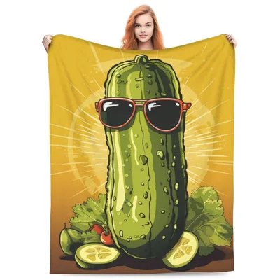 Pickle Sunglasses Funny Blanket: Cool Pickle Design