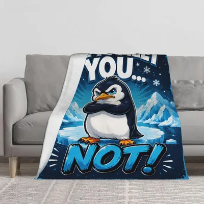 Penguin Print Blanket: You Not Sarcastic Fleece Design