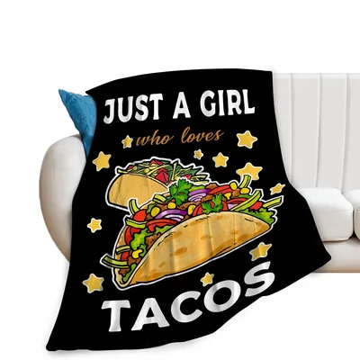 Taco Food Lover Blanket: Just a Girl Who Loves Tacos Design