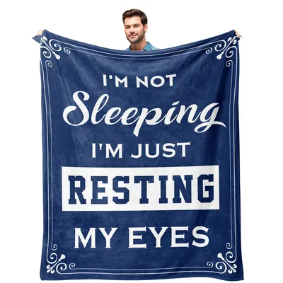 Resting My Eyes Humor Blanket: Sarcastic Napping Statement Design