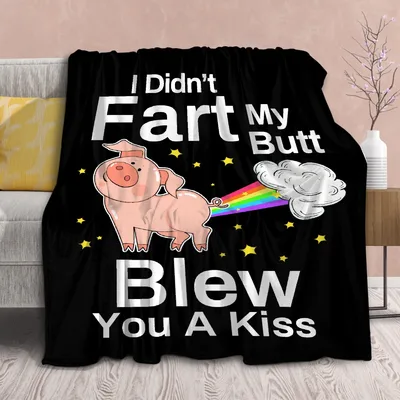 Funny Pig Rainbow Blanket