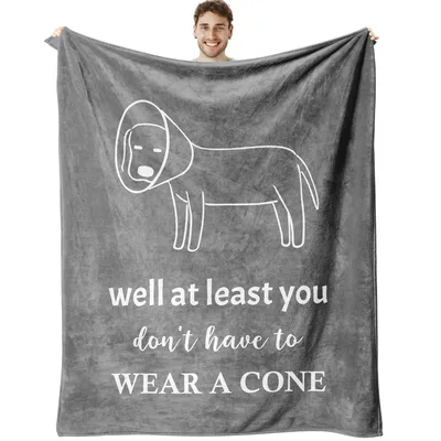 Dog Cone Funny Get Blanket for Recovery Humor