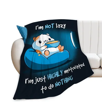 Funny Lazy Hamster Blanket: Highly Motivated to Do Nothing Design