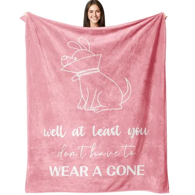 Dog Wearing Cone Blanket: Funny Recovery Gift for Surgery Patients