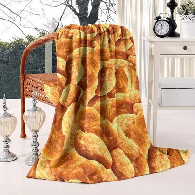 Chicken Nuggets Food Blanket: Golden Fried Poultry Pattern