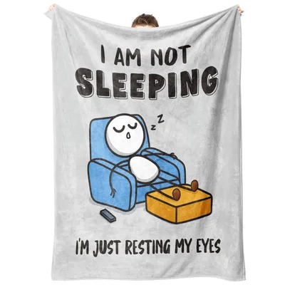 Sleeping Man Recliner Humor Blanket: Resting My Eyes Design