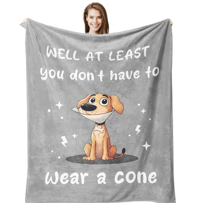 Dog Cone Humor Blanket: Sarcastic Get Well Wishes for Pet Lovers