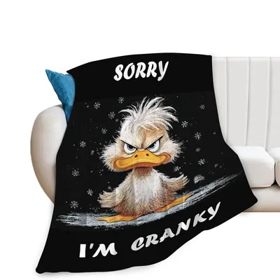 Grumpy Duck Sarcastic Humor Blanket for Cranky Days
