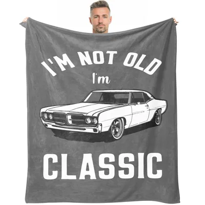 Classic Car Humor Blanket: I'm Not Old, I'm Classic Design