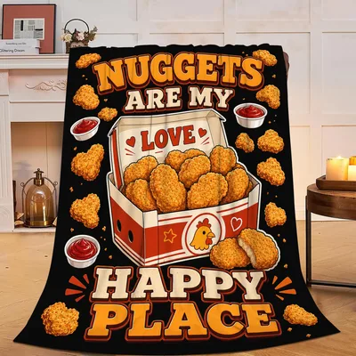 Chicken Nuggets Food Humor Blanket