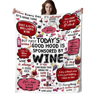Wine Lover Funny Quotes Blanket: Sponsored by Wine Design