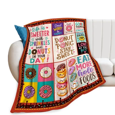 Donut Food Lover Blanket featuring sweet puns