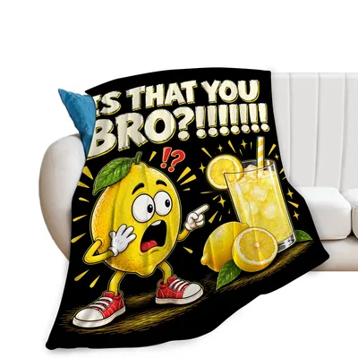 Funny Lemon Cartoon Blanket: Is That You Bro Design