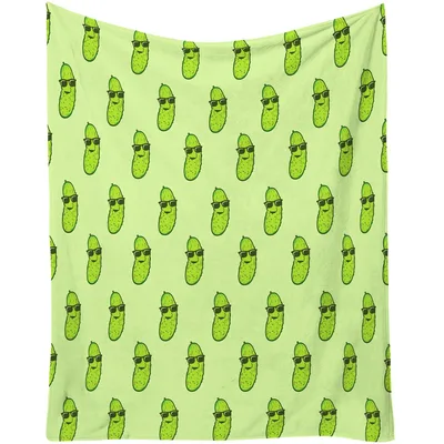 Cool Pickle Pattern Blanket: Cool Sunglasses Gherkin Print