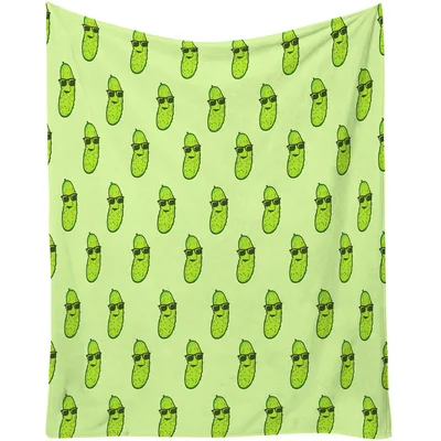Cool Pickle Sunglasses Blanket: Cool Cucumber Character Pattern