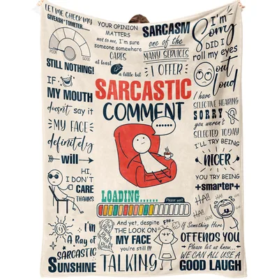 Sarcastic Funny Quotes Blanket: Sarcastic Comment Design for Cynics