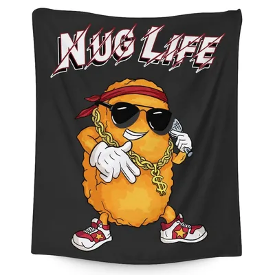 Chicken Nugget Cartoon Blanket: A Hip-Hop Themed Throw for Foodies