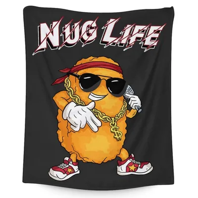 Chicken Nugget Funny Cartoon Blanket: Hip Hop Style Design