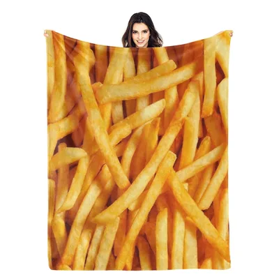 French Fries Food Blanket: A Realistic Potato Print for Snack Lovers
