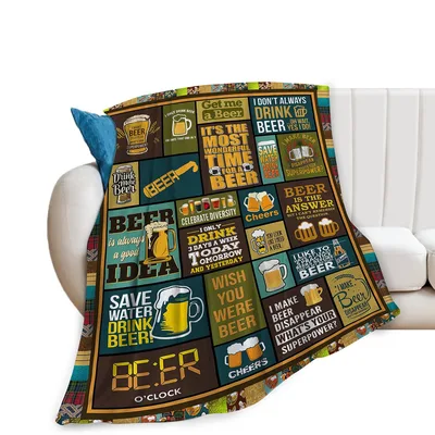 Beer Quotes Funny Blanket: A Patchwork of Beer Humor and Mugs